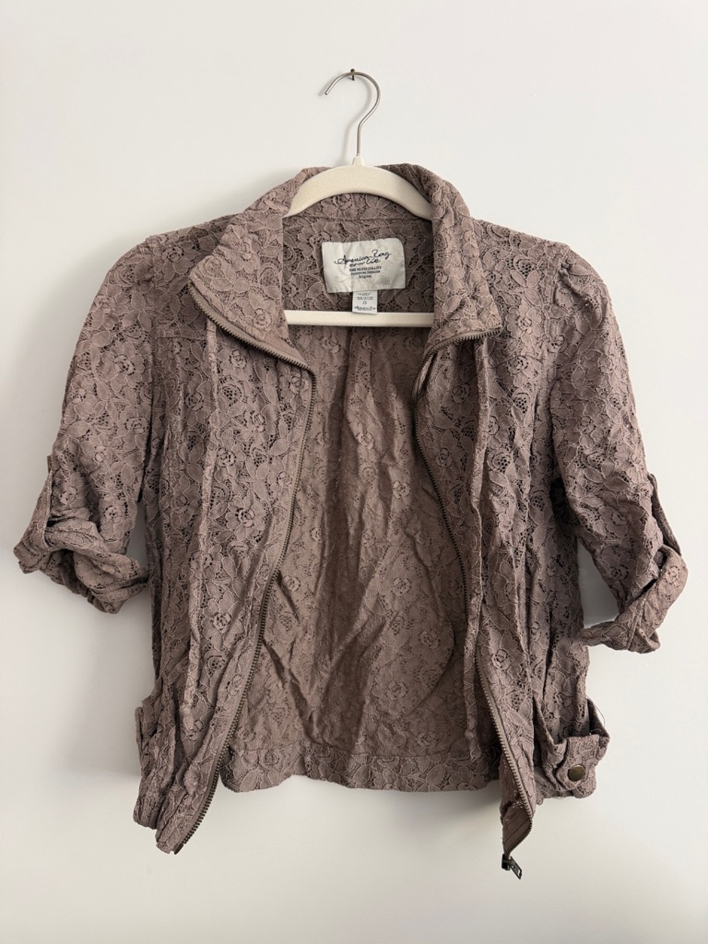 American Rag Lace Jacket in Mauve Taupe